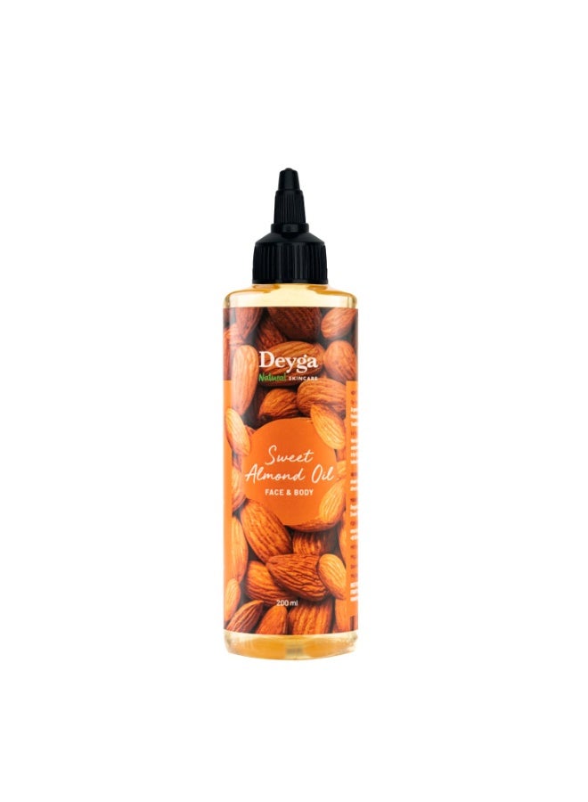 Deyga Sweet Almond Drops Oil | 100% Pure & Natural | Vitamin E Nourishment | Non-Sticky Formula 200ml - Image 1
